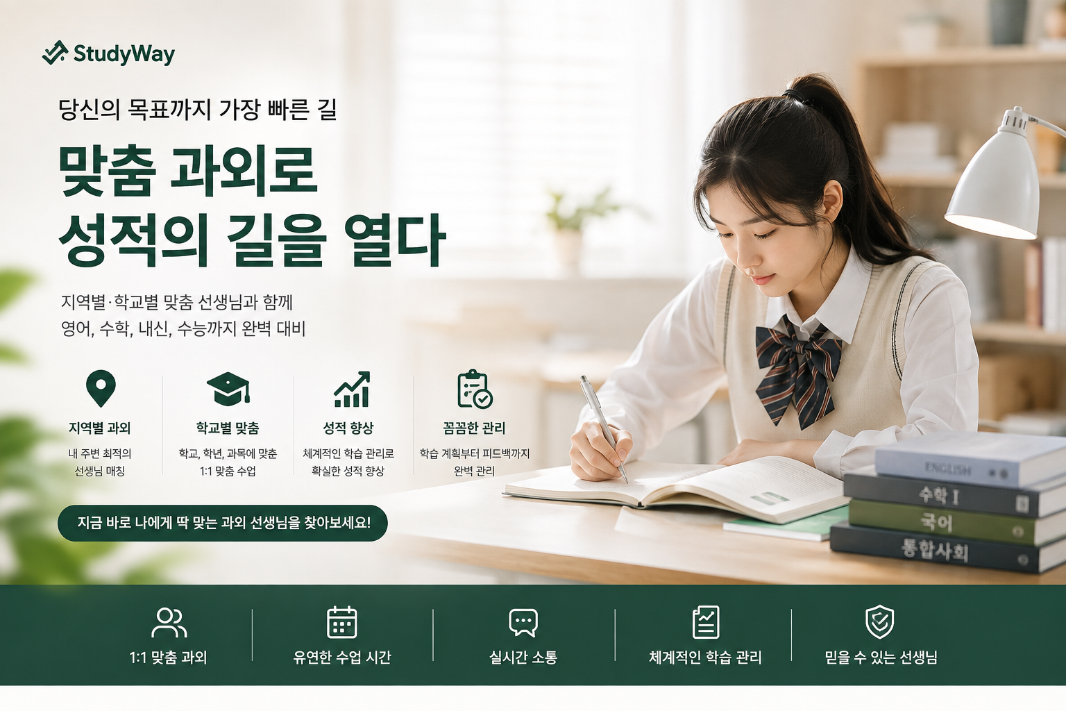 StudyWay 지역별·학교별 영어 수학 맞춤 과외 안내